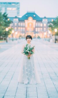 桃『夜のウェディングフォトが幻想的!!』