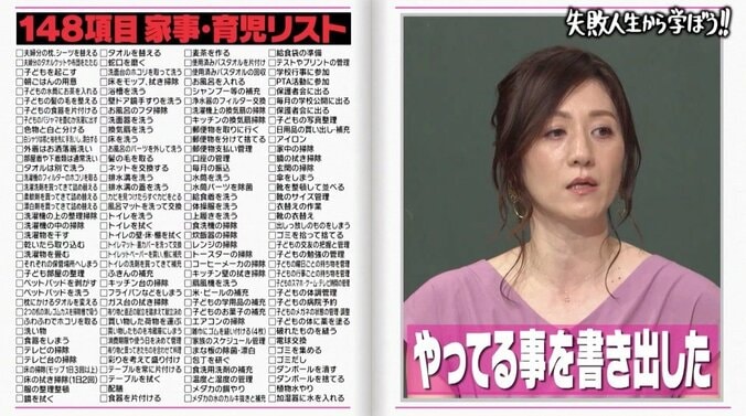 野々村友紀子「148項目の家事育児リスト」で“家事やってるつもり夫”を改心させていた 2枚目