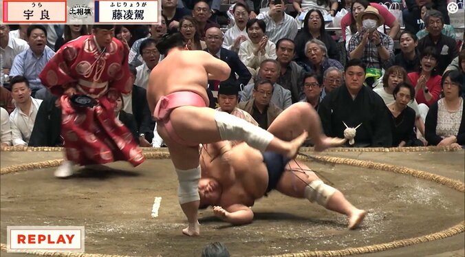 「なんだこのちいかわは」「ドヤ歩き最高」覚醒した宇良、藤凌駕を豪快にぶん投げる「決めた後の足がセクシーすぎw」自信満々リアクションにファン大興奮 3枚目