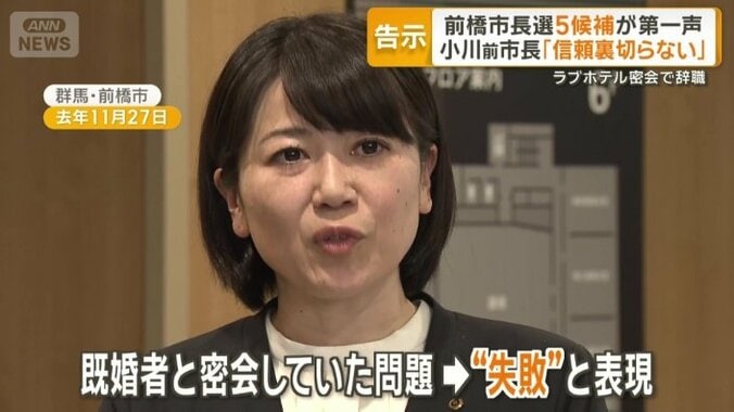 密会していた問題を「失敗」と表現