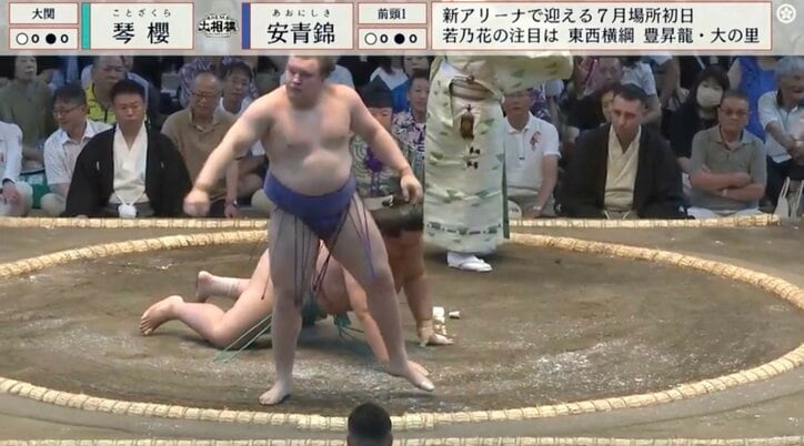 【写真・画像】「なんやねん今の」大相撲で発生確率0.03％の珍手炸裂 鮮やかな超大技に館内大興奮「いろんな技があるのね」「こんなことも出来るのか」　1枚目