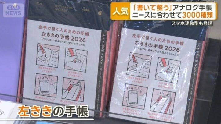 左利き専用の手帳