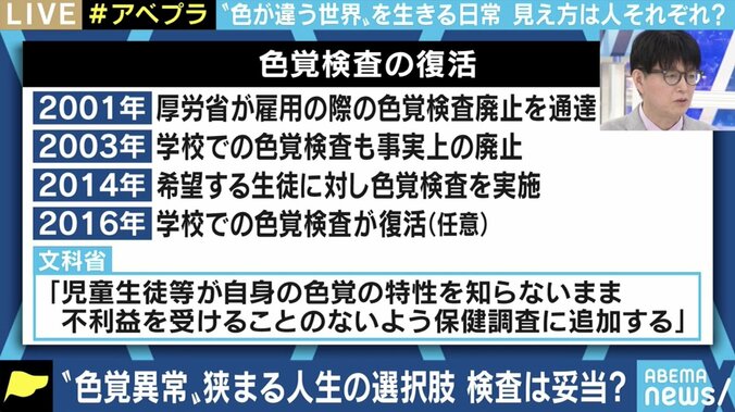 ｢色覚異常｣を抱える人たちの悩み…「見え方の幅と思っていただければ」旧来のままの簡易検査の復活に疑問も 8枚目