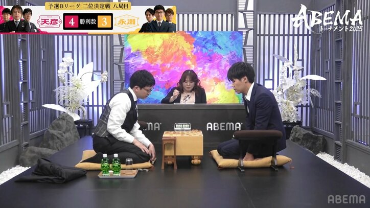 永瀬拓矢九段（左）と増田康宏八段