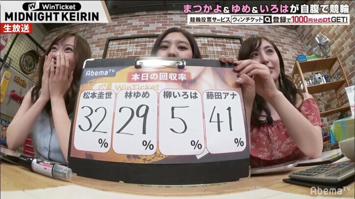 松本圭世アナの本気すぎる変顔に林ゆめと柳いろはが爆笑／ミッドナイト競輪
