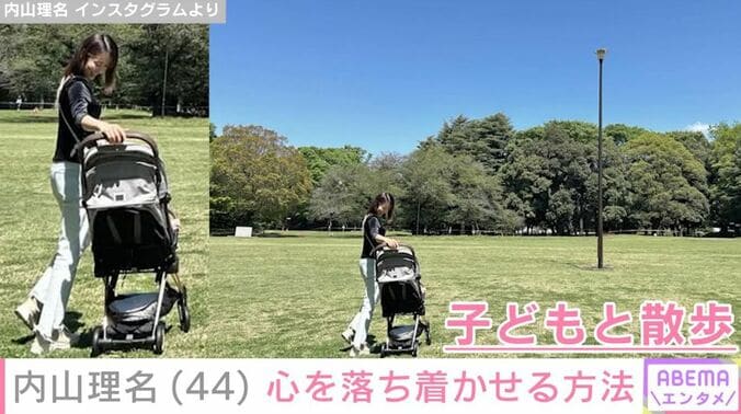 内山理名の散歩する姿