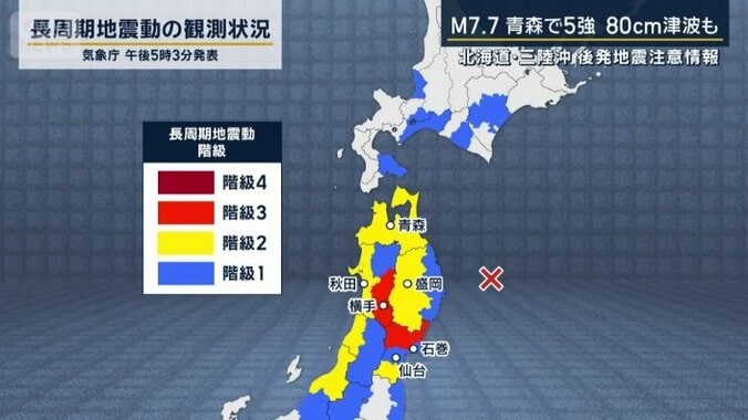 長周期地震動の観測状況