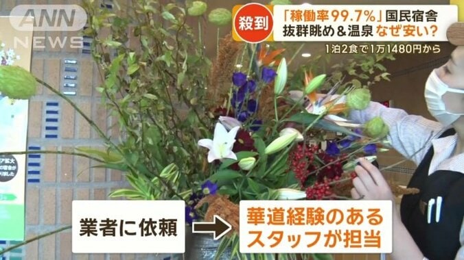 生け花は、華道の経験のあるスタッフが担当