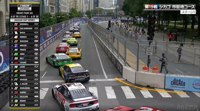 レースは赤旗一時中断となる