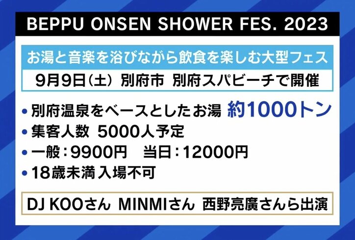 「“俺ってイケメンでしょ?”と自分で言わないのと同じ。“ここは最高だ”って外の俺たちが言わないと」 堀江貴文考案の“温泉1000トンぶっかけ祭り”、大分・別府のポテンシャルとは