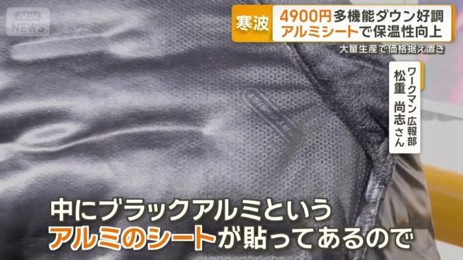 アルミが付いている防寒ジャンパー