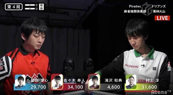 ライバル対決で魔王が滾る！佐々木寿人、滝沢和典とのバトル制し3勝目／麻雀・Mリーグ