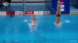 「大逆転での金メダル！」「いやまだあるので」衝撃の“中国超え”で実況も思わず先走り！完璧シンクロ＆圧巻の直角入水で“金確定”の最高演技