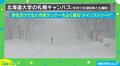 大学のど真ん中で“遭難”寸前!? 景色が激変したキャンパスに「雪山ではなく…？」「フェイクとかじゃないですよね」と驚きの声殺到