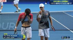 41歳でも腹筋“バキバキ”！ 錦織不在の日本を救った松井にファンから「筋肉コメント」連発【ATPカップ】