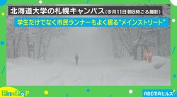 大学のど真ん中で“遭難”寸前!? 景色が激変したキャンパスに「雪山ではなく…？」「フェイクとかじゃないですよね」と驚きの声殺到