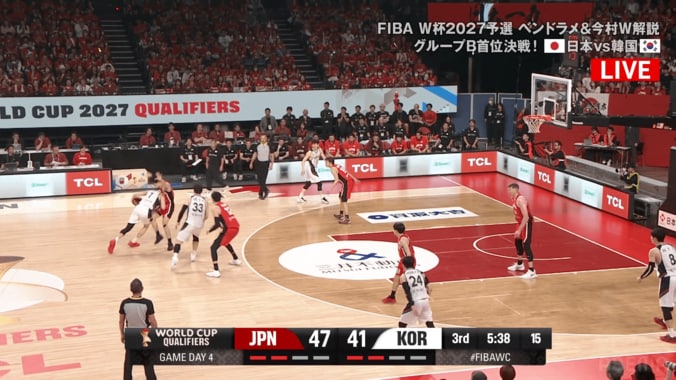 「マジか！？」日韓戦の“際どいジャッジ”に騒然！「グッドディフェンスやん！」馬場雄大と韓国エースのバチバチ同僚対決に「めっちゃ胸熱」【バスケW杯予選】 5枚目