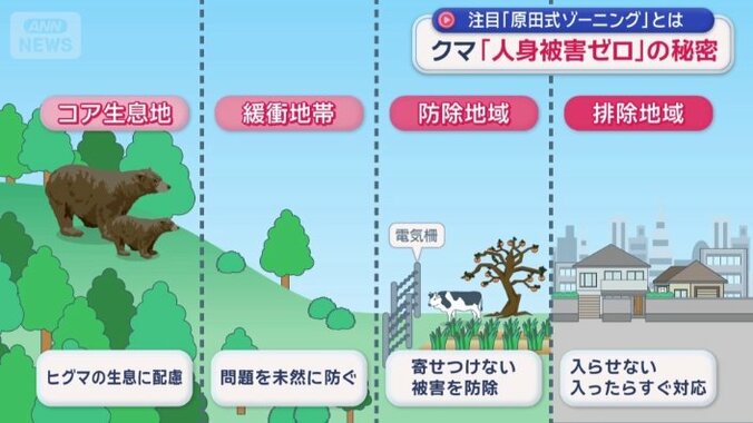 4つのゾーンに分ける