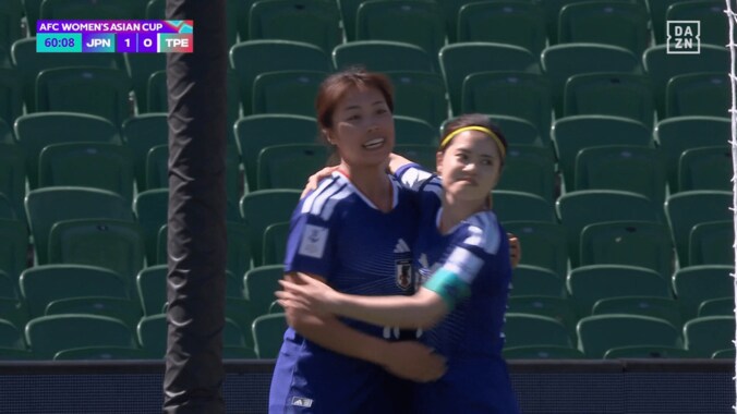 インサイドハーフは長谷川唯（右）と谷川萌々子（左）のコンビでここまで2試合を戦ってきた