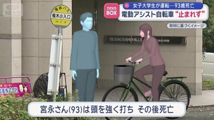 バス停に立っていた男性と衝突