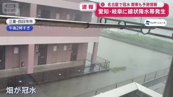 アパートの隣にある畑は冠水