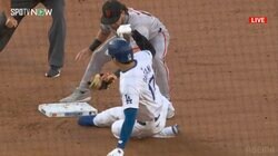 大谷翔平の盗塁シーンで起きたシュールすぎる“リアクション競演”の瞬間… リプレーで判定覆り対照的な「ドヤ」と「スン…」の一部始終