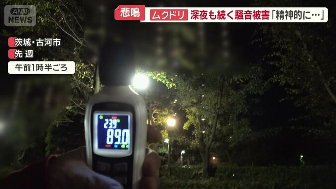 手元の騒音計は89デシベル