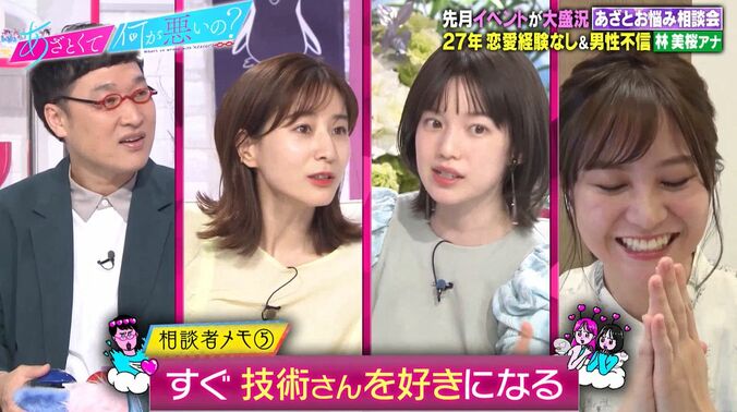 「すぐに技術さんを好きになる」弘中アナが後輩・林美桜アナの秘密を暴露 1枚目