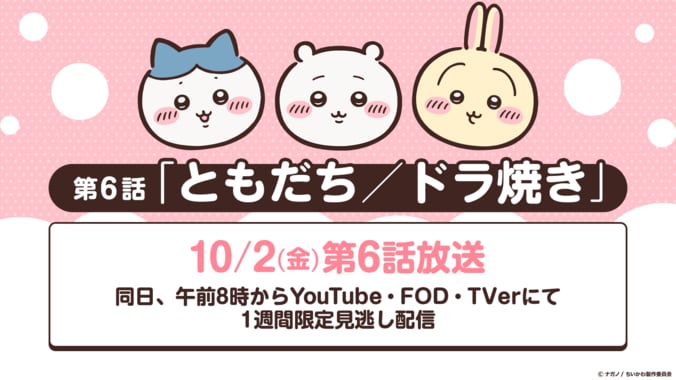 アニメ『ちいかわ』10月からリバイバル放送決定！地上波と配信で人気シリーズを一挙配信 3枚目