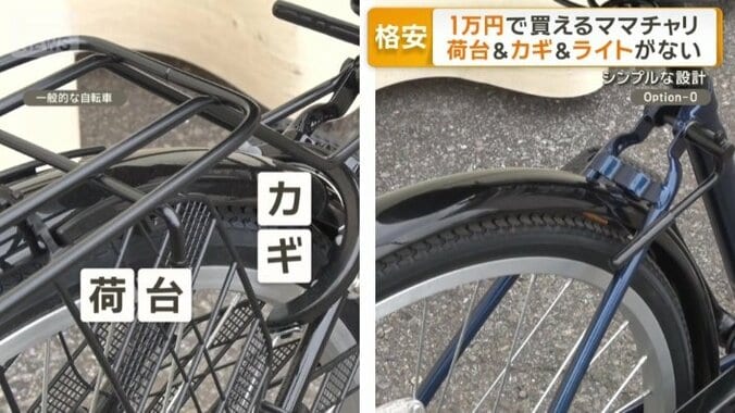 ライト、カギ、荷台が付いていない