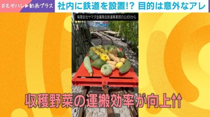 敷地内を走る鉄道
