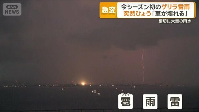 今シーズン初めてのゲリラ雷雨
