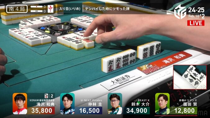 滝沢和典の捨て牌