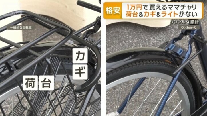 ライト、カギ、荷台が付いていない