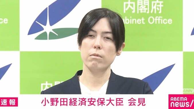 【写真・画像】小野田大臣が「目を細めて」怒り？ 記者が小野田大臣の回答に「吹き出す」場面も？ AI戦略めぐり会見大荒れ　1枚目
