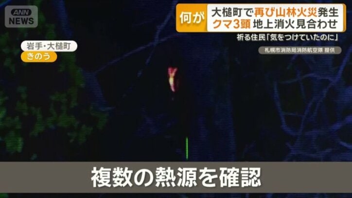 複数の熱源を確認