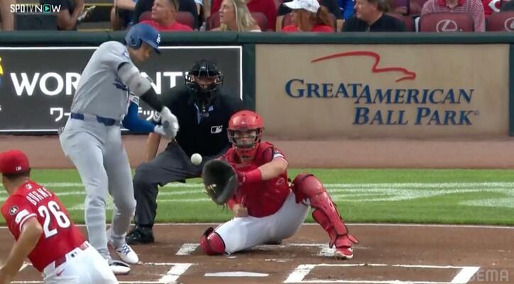 【写真・画像】ボールが消えた…大谷翔平の“幻の弾丸ライナー”に「速すぎるｗ」「打球音やば」カメラも追いきれない脅威の打球