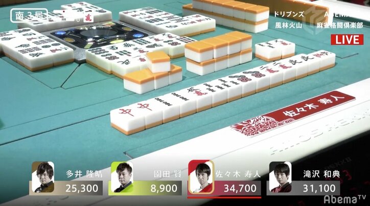 しんどいところで勝つのがエース！　佐々木寿人が自身1カ月ぶりの勝利で苦境のチームを救う／麻雀・大和証券Mリーグ