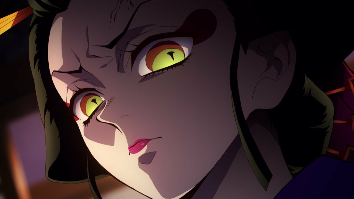 アニメ「『鬼滅の刃』 遊郭編」眼力強めな堕姫にファン「魔性の女感が 