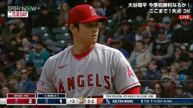 大谷翔平、2度目の先発は粘りの111球 6回6四死球も3安打1失点8Kで勝利投手の権利持ち降板 1枚目