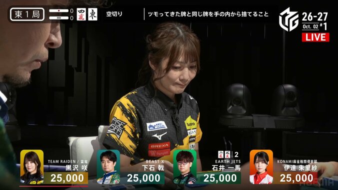 黒沢咲、どう見ても“テンパイ顔”