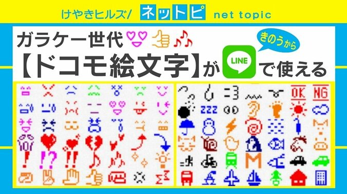 ガラケーに革命「ドコモ絵文字」がLINEで復活！ 街からは懐かしエピソードも 1枚目