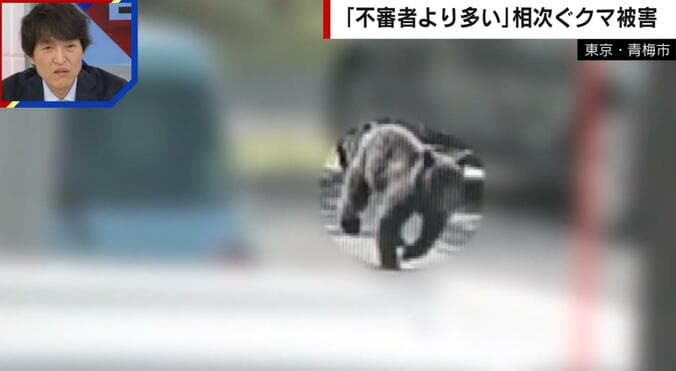 青梅市の駐車場を激走するクマ