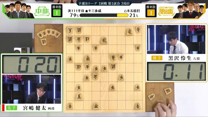 チャンスに慌てる宮嶋四段