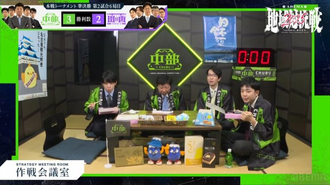 チーム中部の控室