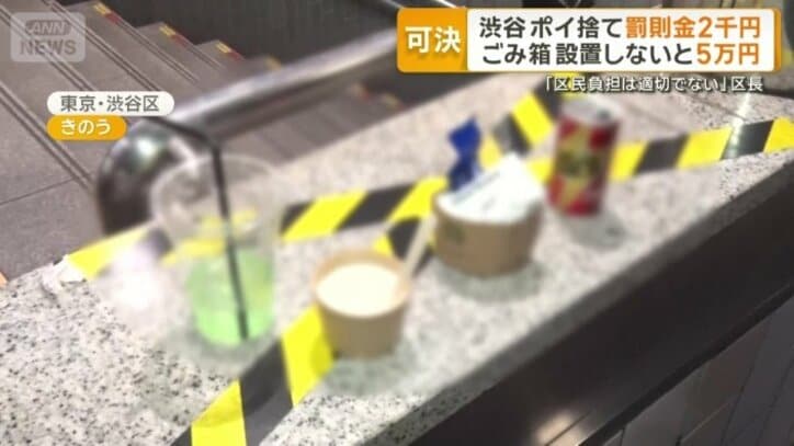 渋谷でポイ捨てされたごみ