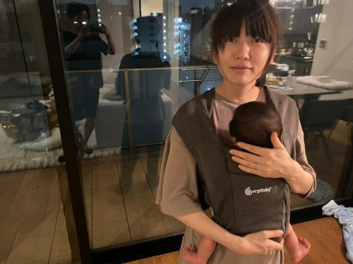 あいのり・桃の夫、息子の1か月健診を前にリハーサル「都内は大雨の予報・・・」