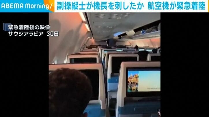 緊急着陸後の様子