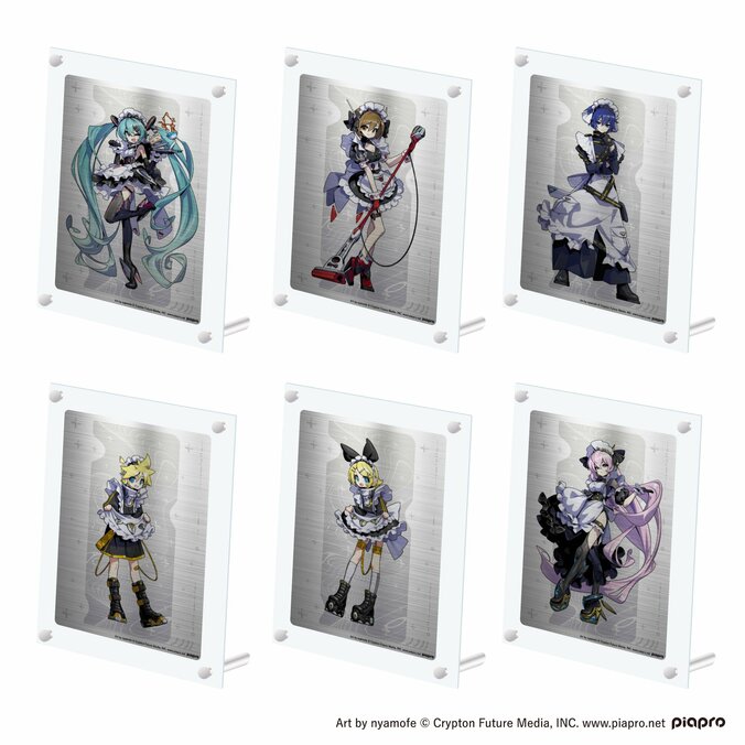 初音ミクたちピアプロキャラクターズの「サイバーメイド」メタルグッズが4月27日より予約開始 4枚目