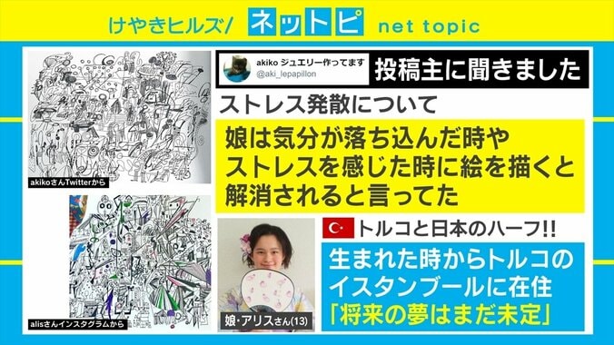 13歳の天才少女による「ストレス発散のための絵」がSNSで話題「前世ピカソ」「これは将来楽しみ」 4枚目